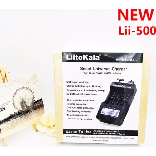 LiitoKala lii-100 Lii-202 lii-402 lii-500 18650 battery charger 1.2V 3.7V AA/AAA 26650 10440 14500 16340 18350 smart charger