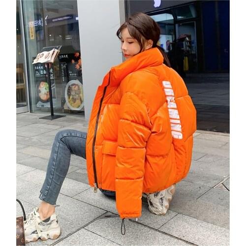 2021 New Autumn And Winter Jacket Women Short Down Cotton Padded Coat Korean Style Fashion Stand Collar Coats Y322