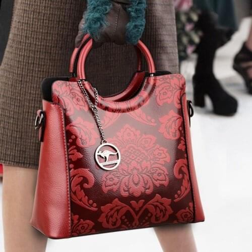 Women Handbag Print Flower Lady Tote Bags High Quality Leather Large Capacity Ladies Shoulder Bag Luxury Messenger Bag for Women