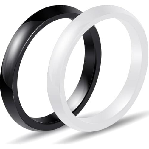 3mm Light 4 Colors Simple Ceramic Rings For Women Smooth Ceramic Rings White&Black&Blue&Pink Fashion Wedding Engagement Ring