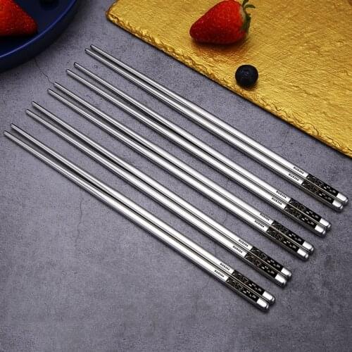 1 Pair Stainless Steel dining table Colorful Length Chopsticks Dishware kitchen