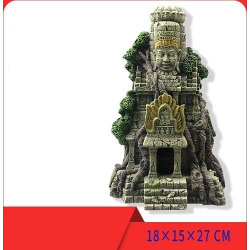 1PC Vietnamese Temple Fish Entertainment Hiding Place Fish Tank Landscaping Ornament Simulation Crafts Aquarium Decorations