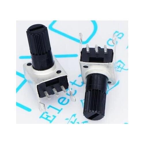 10pcs x RV09 horizontal 12.5mm Shaft 5K 10K 50K 100K 0932 Adjustable Resistor 9 type 3Pin Seal Potentiometer