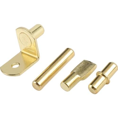 10PCS Golden L Shelf Bracket Central Axis Glass Plate Holder Fixing Support Partition Pin Wall Brackets Furniture Hardware Tool