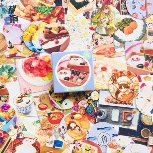 45 pcs/Pack Japanese Sushi Food Decorative Sticker Kids Learning Stickers