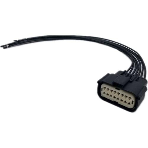 7-Wire Car LED Headlight Connector Pigtail Harness 16pin Black Fit For Ford F-150 Expedition