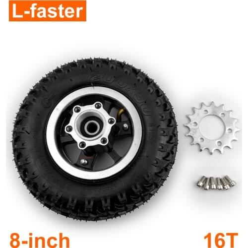 8Inch Scooter Wheel With 16 Teeth Sprocket Gear For #410 Chain Components For Electric Cart Conversion Kit