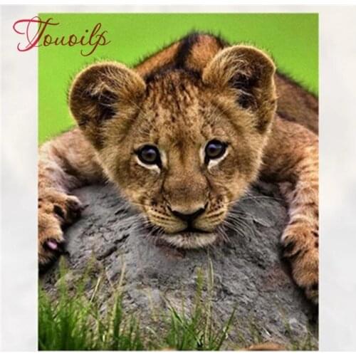 TOUOILP Full Square/Round Drill 5D DIY Diamond Painting Little tiger stone Embroidery Cross Stitch Mosaic Rhinestone Home Decor