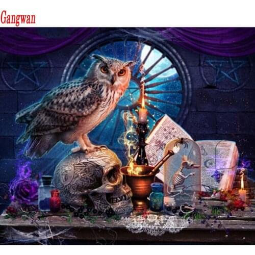 Diamond Embroidery Cartoon Owl Skulls Book 5D Diamond Painting Cross Stitch Full Square Drill mosaic paint rhinestone sticker