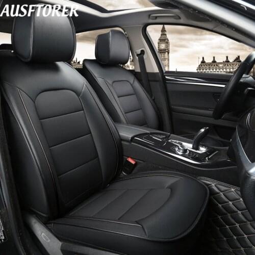 AUSFTORER Genuine Leather Covers Seat Car for Hyundai Veracruz 2008 2011 Seat Cover Cowhide 7 Seats Cushion Supports Accessories