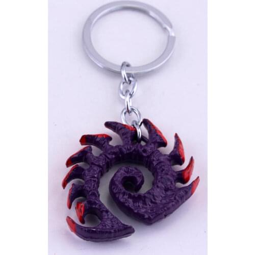 Dongsheng Hot Game StarCraft 2 Zerg Logo Metal Keychain For Men Jewelry