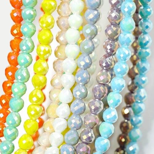 35pcs 8mm Candy Color Lovely Chunky Faceted Glass Beads Artifical Crystal Beads for Jewelry Making Jewelry Accessories Diy