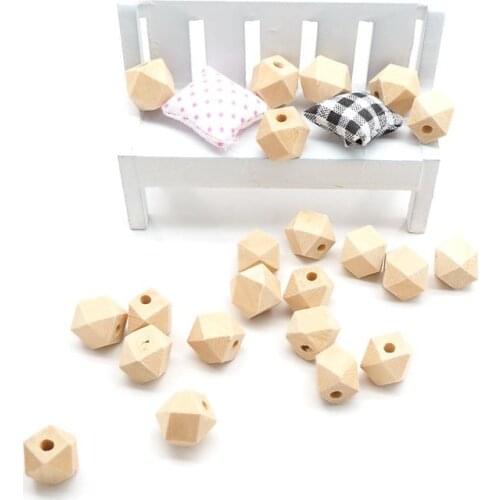 Chenkai 100PCS 12mm Wooden Beads Baby Teething Beads Wood Hexagon Beads Baby Teethers For baby care Toys Jewelry Making