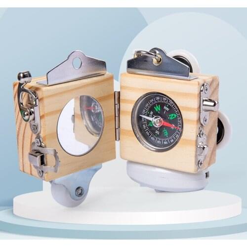 Childrens Wooden Compass Busy Blocks Montessori Educational Foldable Early Enlightenment Toy Fun Multi Gadget Kids Gift