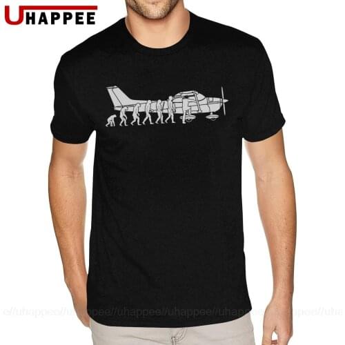 White Evolution Cessna Pilot Flugzeug Fun Art Air Fly Airplane Aircraft Flug T Shirt Mens Top Quality Short Sleeve Black Tees