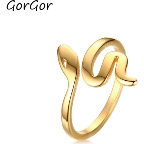Gorgor 2020 New Sparkling Moisanite Ring for Women Ring Stainless Steel Birthday Gift Gold Color Attractive Design R-262G