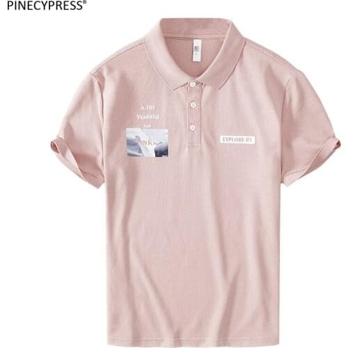 Cotton Anti-pilling Breathable Men Polo-Shirt Fashion Casual Summer T-shirt Male Embroidery Letter Man Short Sleeve Polo Shirt