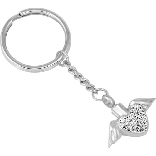 Ijk2037 Crystal Heart Cremation Urn Pendant Ash Memorial Jewelry For Pet/Human Ashes Ash Holder Key Chain Jewelry