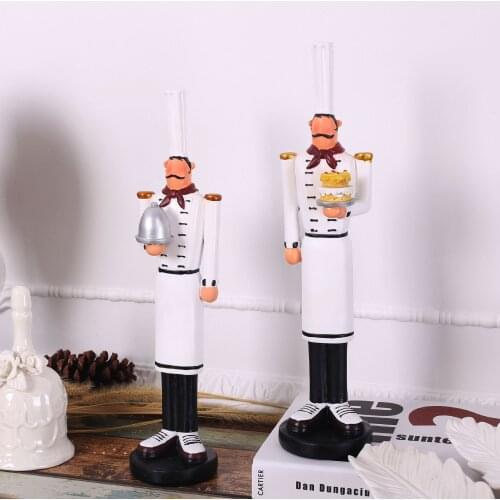 Exquisite resin chef dining room coffee bar ornament creative gift home kitchen kitchener cook figure statue restaurant figurine