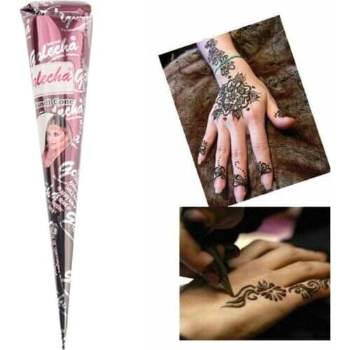 Brown Henna Cone Tattoo Paste Black Brown Red White Henna Cones Indian For Temporary Tattoo Sticker Body Paint Art Cream Cone