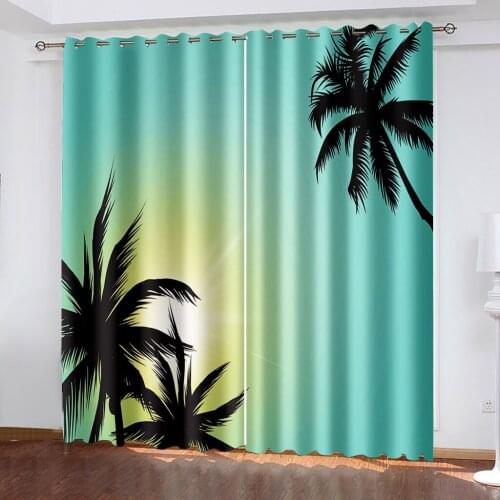 Beautiful Sky Sunset 3D Printing Pattern Printing Bedroom Living Room Sunshade Window Set Bedroom with Hook Accessories
