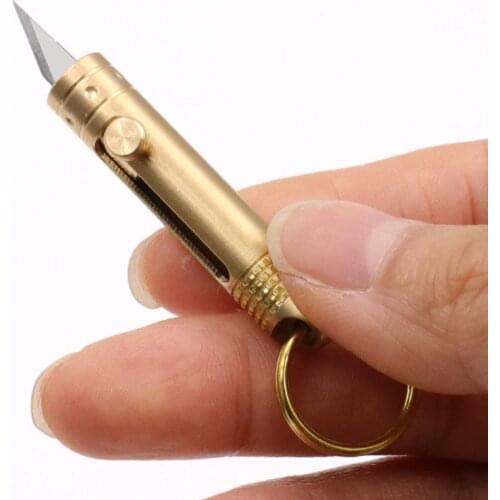 Brass mini portable tool knife paper cutter cutting paper razor blade office stationery cutting supplies