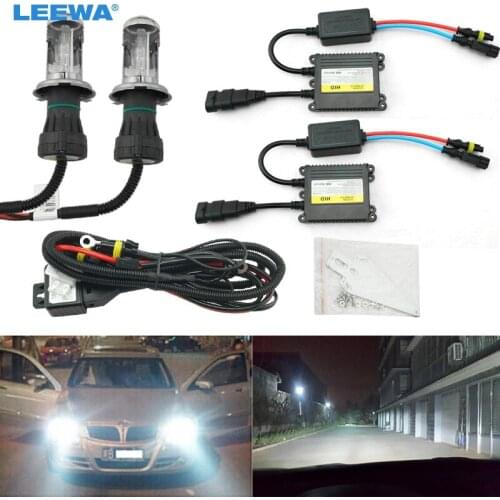 LEEWA 1set 35W AC Car Headlight H4 HID Xenon Bulb Hi/Lo Beam Bi-Xenon Bulb Light Digital Slim Ballast HID Kit #CA4482