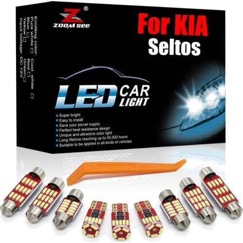 Much Better White Canbus LED Interior Kit 11pcs For KIA Seltos 2019 2020+ Vehicle Car Trunk Dome Map Lamp Light Bulb Accessories