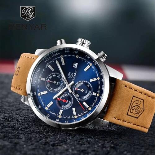 NEW BENYAR Mens Watches Military 2021 Top Brand Luxury Watch Men Sport Wrist Watch Male Quartz Clock reloj hombre marca de lujo