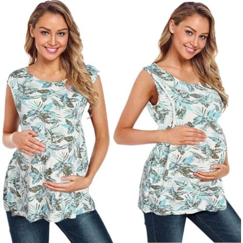 New maternity dress fashion breastfeeding suit breastfeeding sleeveless breastfeeding T-shirt T-shirt womens shirt