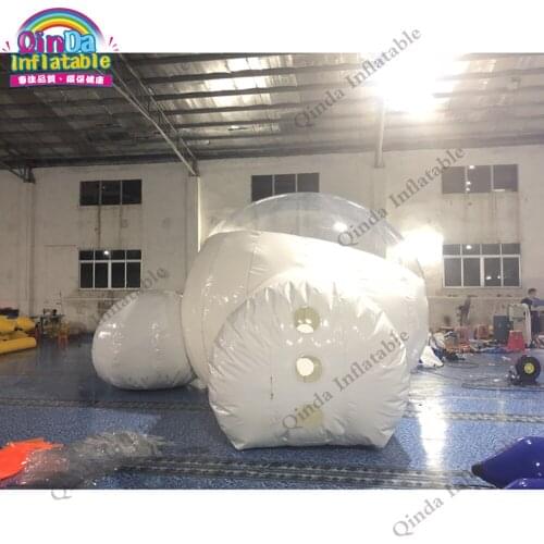 Outdoor camping inflatable clear tent 4m diameter inflatable bubble camping tent with air blower