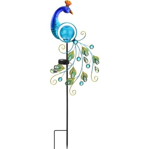 Peacock Decor Solar Garden Lights For Outdoor Patio Yard Decorations Lamp ABS Eco-friendly And Reliable Durable Stake