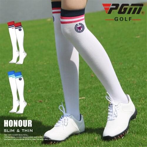 PGM Golf Ladies Stockings Sports Socks Sweaty Breathable Summer Wild Slim ,White Blue /White Red/ White Navy