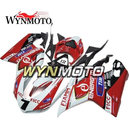 Complete Motorcycle White Red Blue Pattern New For Ducati 1098 848 1198 2007 - 2012 ABS Injection Plastic Fairings Kit Cowlings