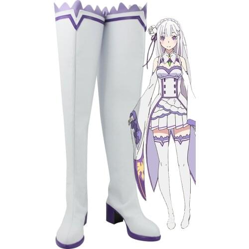 Re:Zero kara Hajimeru Isekai Seikatsu Emilia Cosplay shoes Anime boots Custom-made
