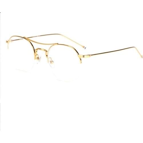 Width-134 The new glasses women students myopia optical flat mirror metal half eyeglasses frame oculos de grau male spectacles