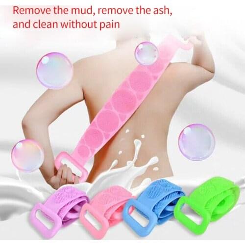 Lazy Bath Artifact Silicone Bath Towel Mens and Womens Strong Decontamination Bath Rub Back Massage Double-sided Bath Brush
