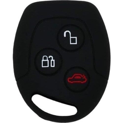 Muchkey Key Case Jacket For FORD 3 Button Remote Fob Protector Silicone Cover Skin 1pc Deep