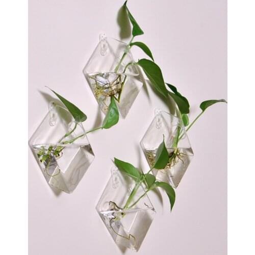 2pcs/lot Wall decorative glass vase wall hanging water vase Glass vase home decoration accessories
