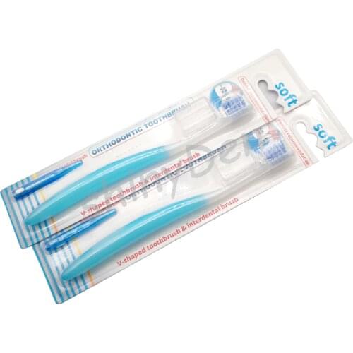 8pcs Orthodontic U Shape Toothbrush with Interdental brush Bristles orthodontics braces Deep cleaning toothbrushes Oral Care