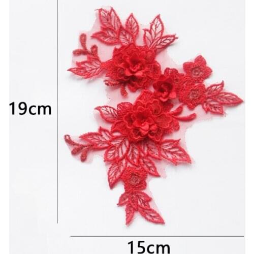 3D Flower Lace Collar Embroidery Applique Neckline Diy Sewing Decoration Craft Wedding Dress Accessories Scrapbooking