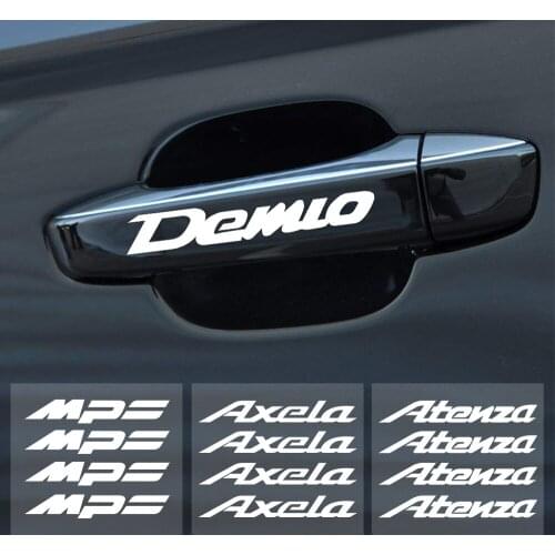 4PCS Car Door Handle Wiper Decor Stickers Reflective Vinyl Decal for Mazda Axela Atenza CX-3 CX-5 CX-8 MAZDA SPEED Demio MPS 3 6