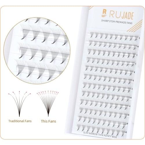 Handmade 3D/4D/5D/6D/8D Sharp Stem Thin Narrow Base Premade Fans Lash Pointy Base Premade Volume Fans Lash for Eyelash Extension