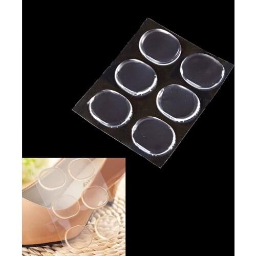 6PCS/sheet Silicone Insoles Insert Anti Slip Gel Pads Forefoot Protector Heels Rubbing Cushion Pads