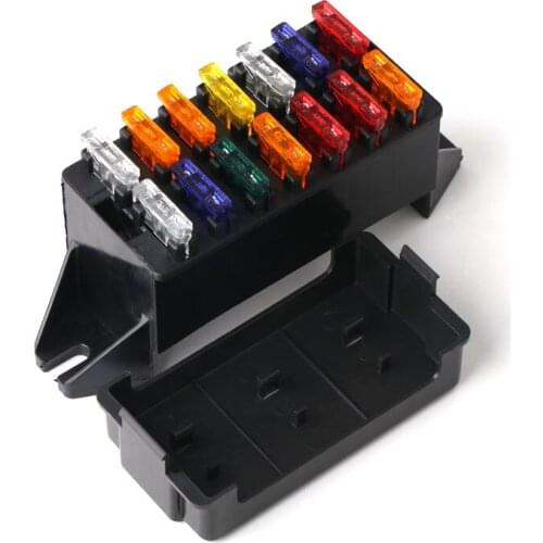 14-way car fuse box fuse chip fuse box black medium relay control box