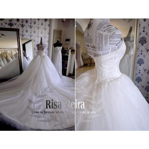 Free shipping 2016 new fashion crystal vestidos long ball gown elegant Star Style lace applique wedding party gowns bridal dress