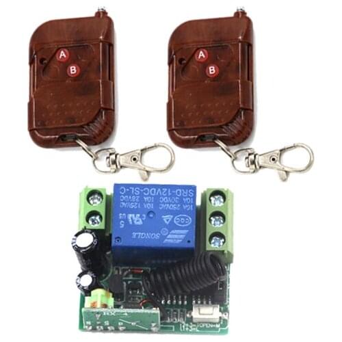 1CH 433MHZ Wireless RF Remote Control Switch 2 AB Button Wooden Transmitter+1 Receiver DC 12V 10A SKU: 5574