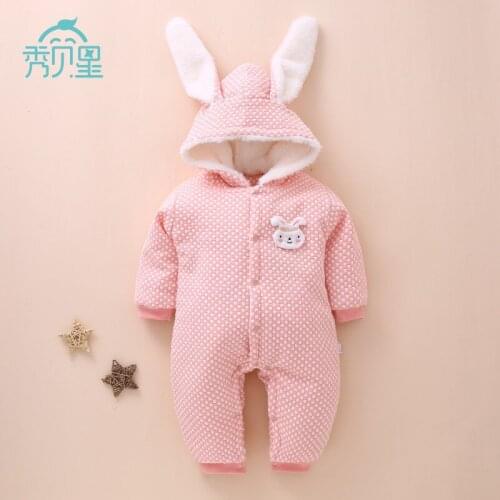 2020 Hot Cute Baby Romper Spring Winter Newbron Boy Girl Jumpsuit Animal Rabbit Style Baby Hooded Clothing Infand baby Clothes