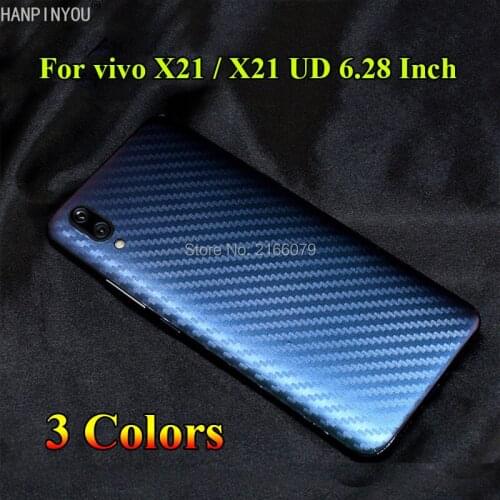 For vivo X21 UD X21UD 6.28" 3D Gradient Carbon Fiber Rear Back Cover Rear Decal Skin Phone Protective Sticker Film Protector