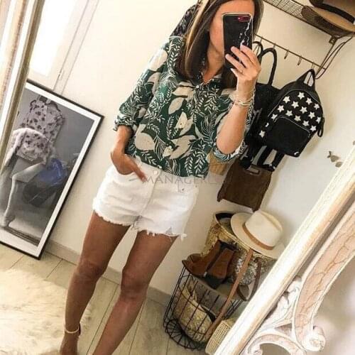 Elfbop Ladies Silk & Cotton Yellow/Green Long Sleeve Print Shirt Top